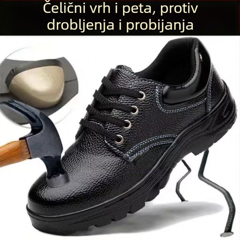 Muške sigurnosne cipele za sve sezone, lagani čelični prst, otpornost na udarce i probijanje, otporne na habanje, radne cipele za zavarivače na gradilištima