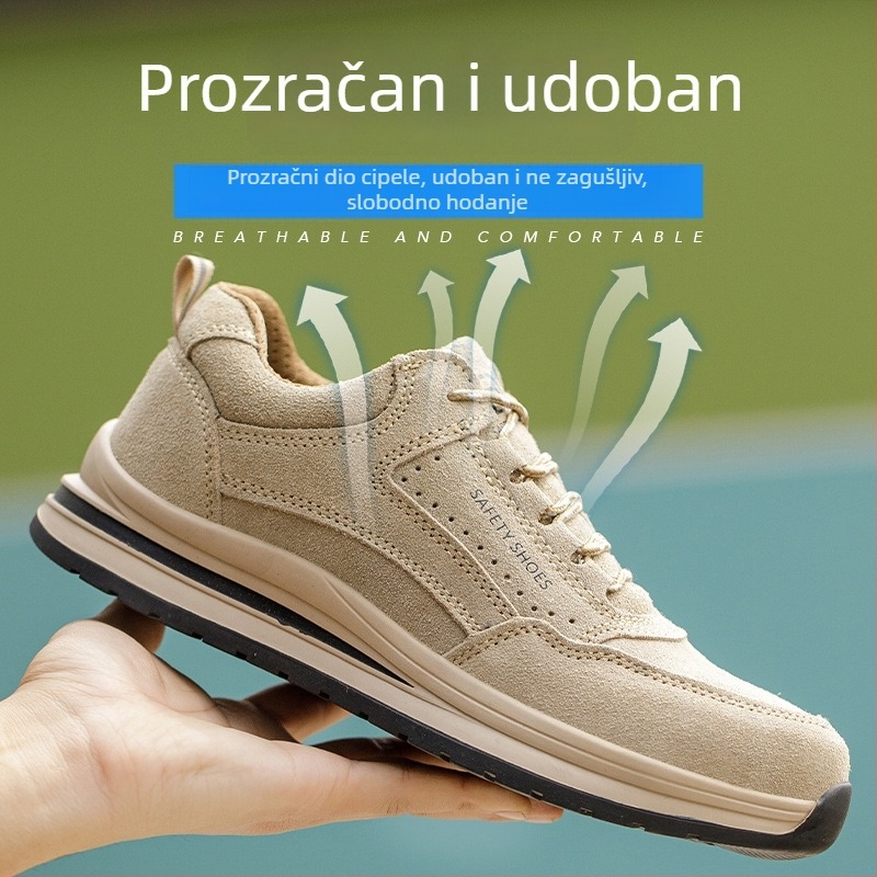 Muške casual zaštitne cipele, prozračne, s plastičnom zaštitom prstiju i Kevlarom, otporne na udarce i probijanje, lagane i otporne na habanje