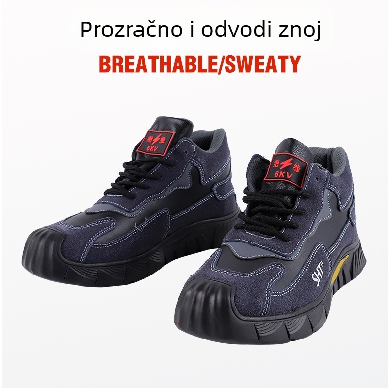 Muške zimske cipele za sigurnost, niski kroj, otporne na udarce i probijanje, otporne na habanje, crne, udobne za dugo stajanje