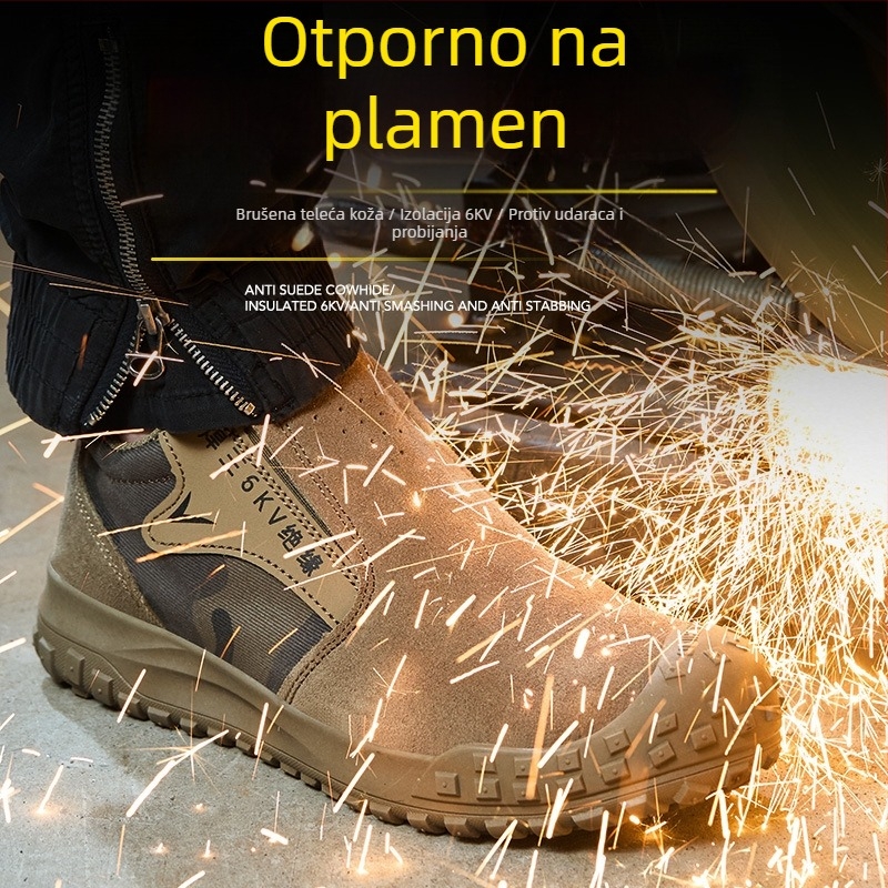 Zaštitne cipele za zavarivanje s plastičnom kapom za prst, niski kroj, otporne na opekline, otporne na habanje, protuklizne, otporne na probijanje, otporne na ulja i kiseline