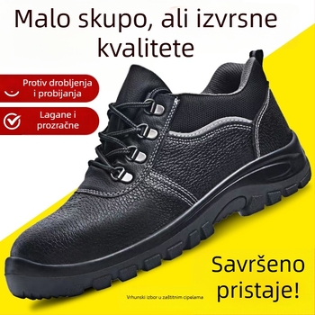 Muške sigurnosne cipele od teleće kože, čelični vrh, otporne na udarce i probijanje, izolirane, otporne na habanje, radne cipele