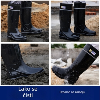 Muške reflektirajuće visoke kišne čizme, plastične, protuklizne, vodootporne