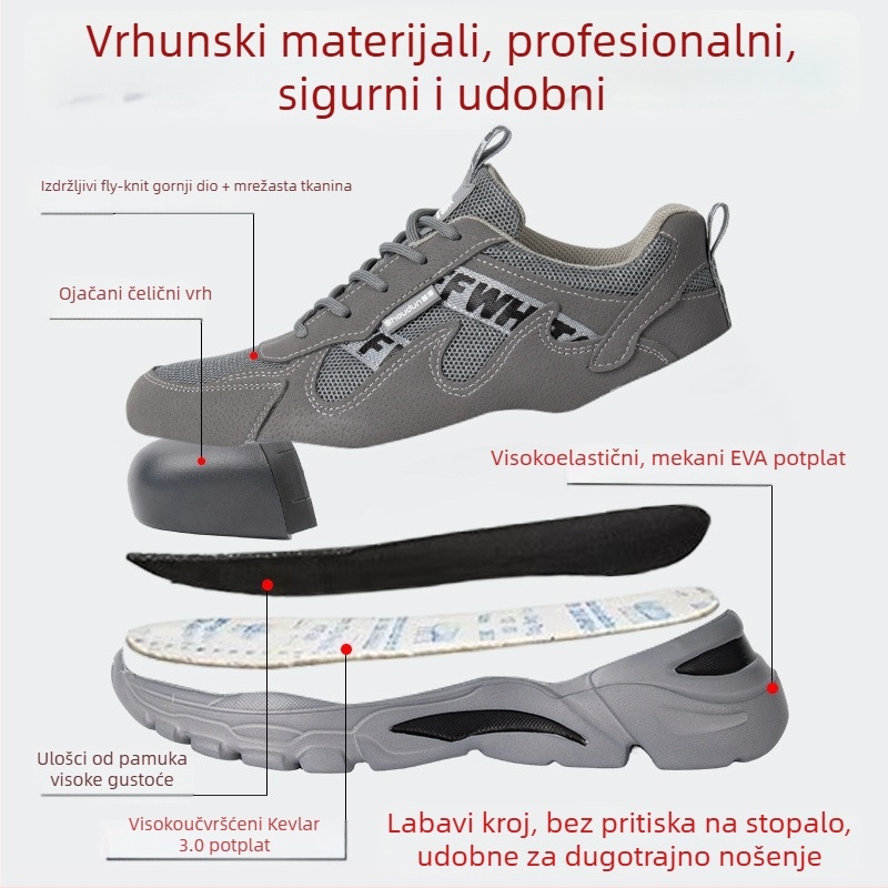 Neck Shield sigurnosne radne cipele – otporne na udar i probijanje, otporne na visoke temperature, zaštita od prskanja i opekotina, za zavarivanje, niski profil, sve sezone, veličine 36–44