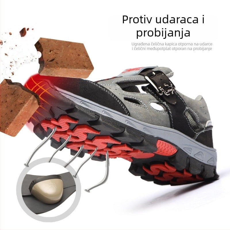 Unisex lagane ljetne prozračne sigurnosne sandale s zaštitom od udara i probijanja