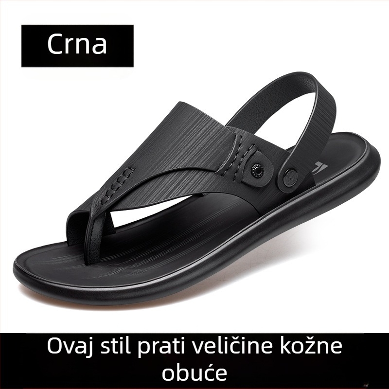 Muške ljetne sandale s mekanim remenom između prstiju, udobne za plažu i boravak na otvorenom, dvije mogućnosti nošenja, moderno dizajnirane