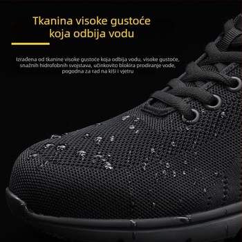 Cipele za sigurnost s čeličnom kapicom, zaštita od udara i perforacije, protuklizne, prozračni gornji dio od fly-knit mreže, vodootporne