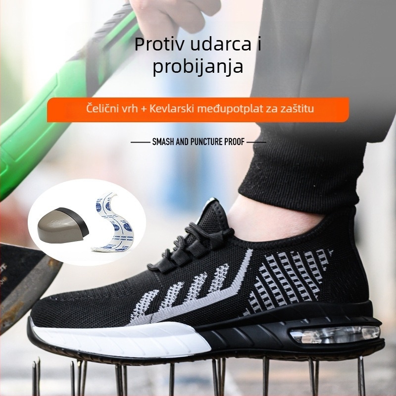 Prilagođene prozračne sigurnosne cipele za muškarce, otporne na udarce i perforiranje, đon s zračnim jastučićem, protuklizne i otporne na habanje