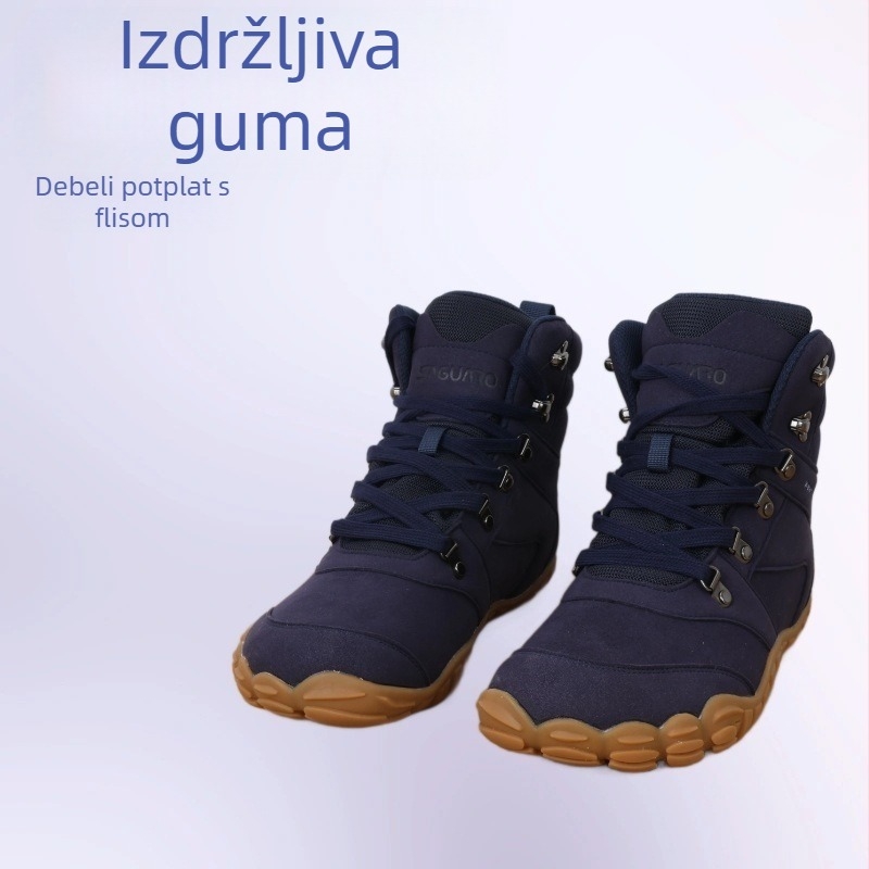 Vodootporne i tople planinarske cipele s srednje visokim gornjim dijelom, potpuno kožne, širina 4E, unisex, čizme za snijeg