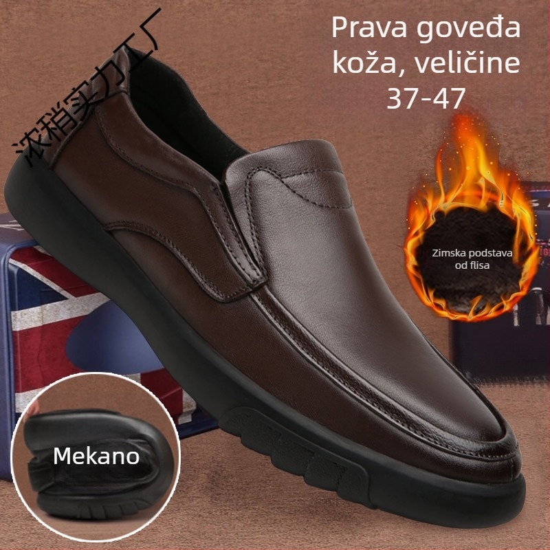 Muške mokasice od prave kože, slip-on, prozračne, protuklizna mekana potplata
