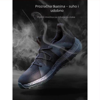 Muške ljetne lagane prozračne tenisice za trening i trčanje, crne, s mrežastim gornjim dijelom