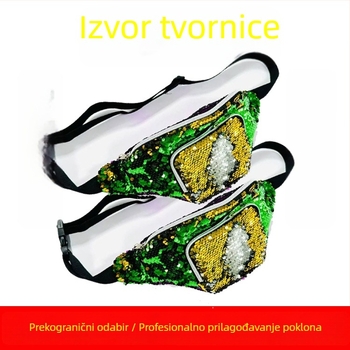 Pojasna torba sa šljokicama, unisex, sportska torba preko ramena