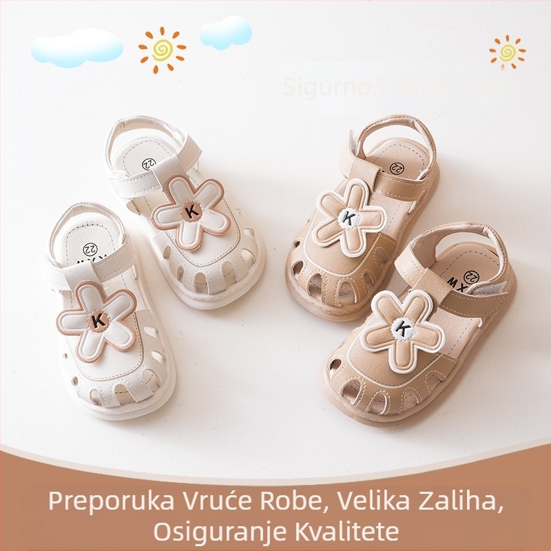 Nuo Tong Fang djevojčice ljetne sandale u stilu princeze, za djecu od 1 do 3 godine, mekana podstava, zatvoren vrh