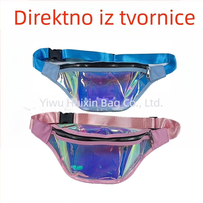 Laser uzor pojas torba za djecu i odrasle – vodootporna PVC sportska torba za struk i prsa s prilagođenim logotipom