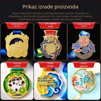 Prilagođena metalna medalja za maraton, trčanje i košarkaška natjecanja — zlatna, srebrna i brončana medalja s prigodnom pločom