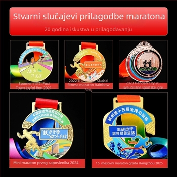 Prilagođena metalna medalja za maraton, trčanje i košarkaška natjecanja — zlatna, srebrna i brončana medalja s prigodnom pločom