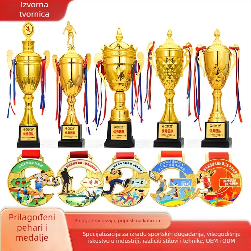 Prilagođena medalja i trofej za maraton i sportske događaje – zlatna, srebrna, brončana, I–III. mjesto, košarkaška medalja, prigodna pločica