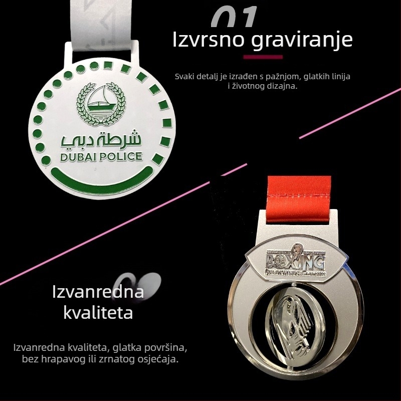Prilagođena metalna medalja za maraton i Taekwondo natjecanje s emajliranim završetkom