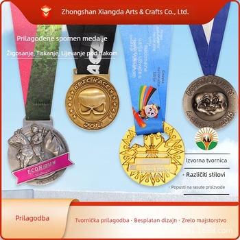 Kovinska rotirajuća emajl medalja od cinkove legure, prilagodljiva maratonima i sportskim događanjima