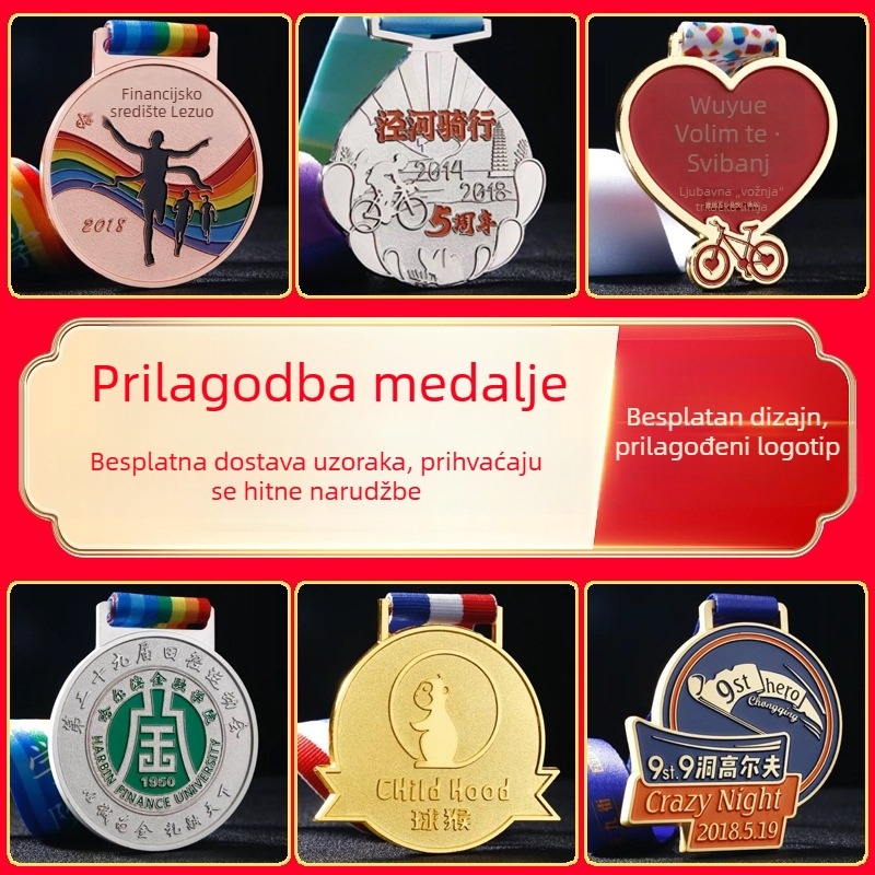 Prilagođena medalja s premazom zlato, srebro i bakar za maraton i sportske događaje