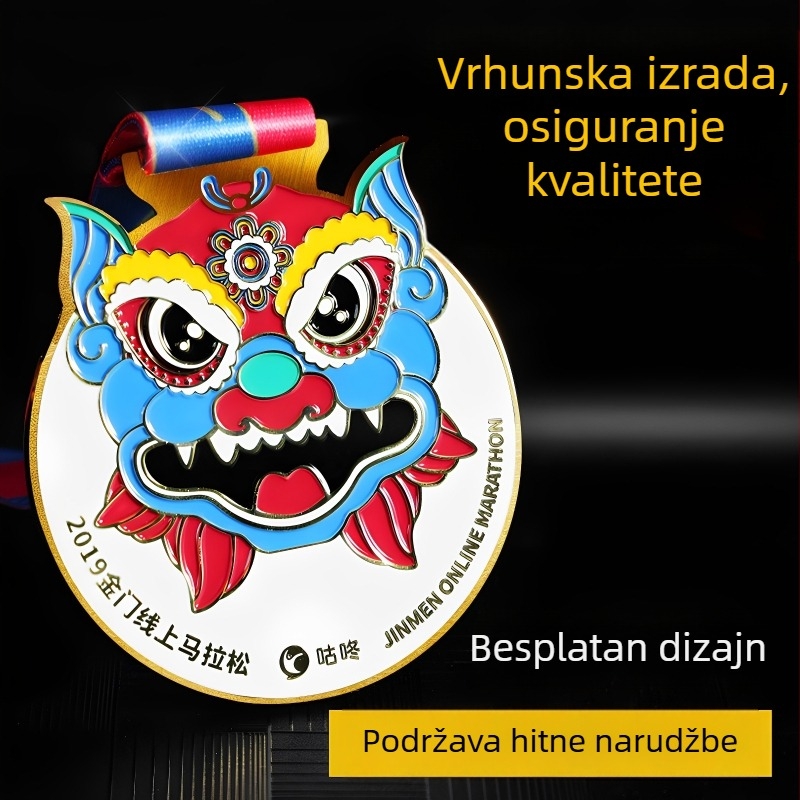 Prilagođena medalja za natjecanja, medalja od cinkove legure za maratonsko događanje, spomen značka sportskog događaja