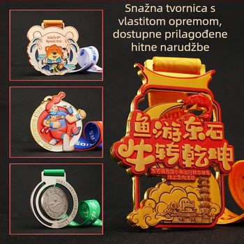 Personalizirana metalna medalja za maraton za školski sportski događaj – kros, trčanje i vožnja bicikla
