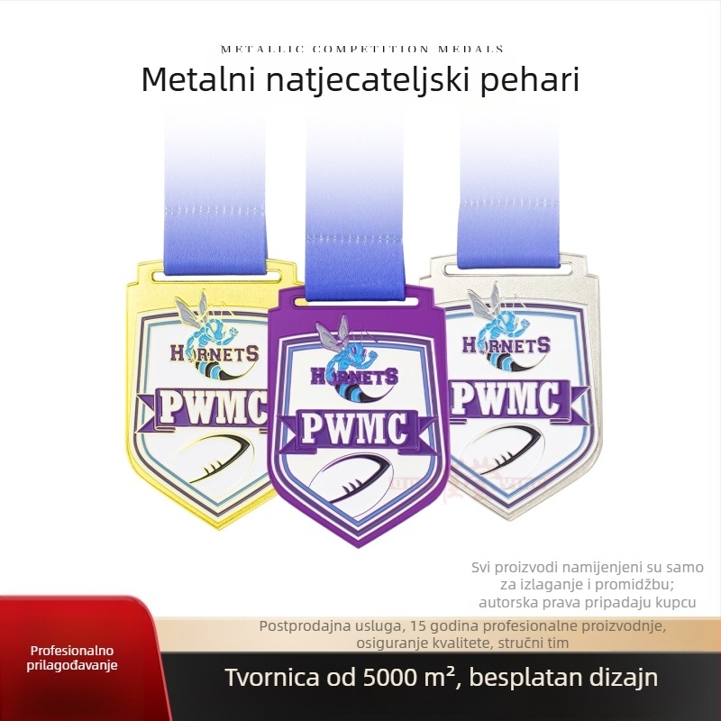 Prilagođene medalje za maraton u zlatnoj, srebrnoj i brončanoj boji za atletske događaje i prigodne medalje za hodanje