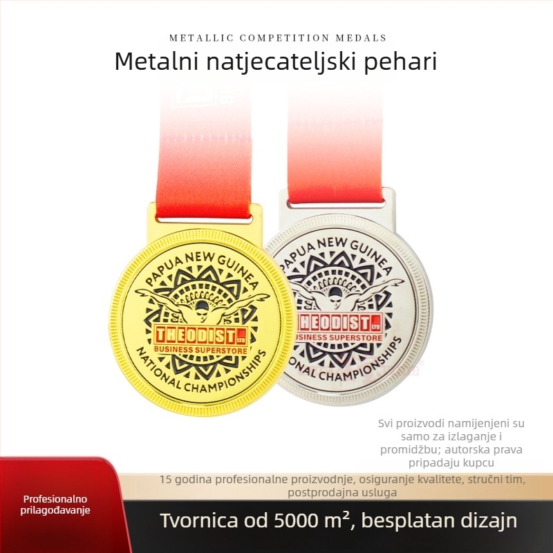 Prilagođene medalje za maraton u zlatnoj, srebrnoj i brončanoj boji za atletske događaje i prigodne medalje za hodanje