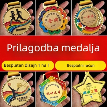 Prilagođena metalna medalja s pločom za sportska natjecanja, maratone i atletike
