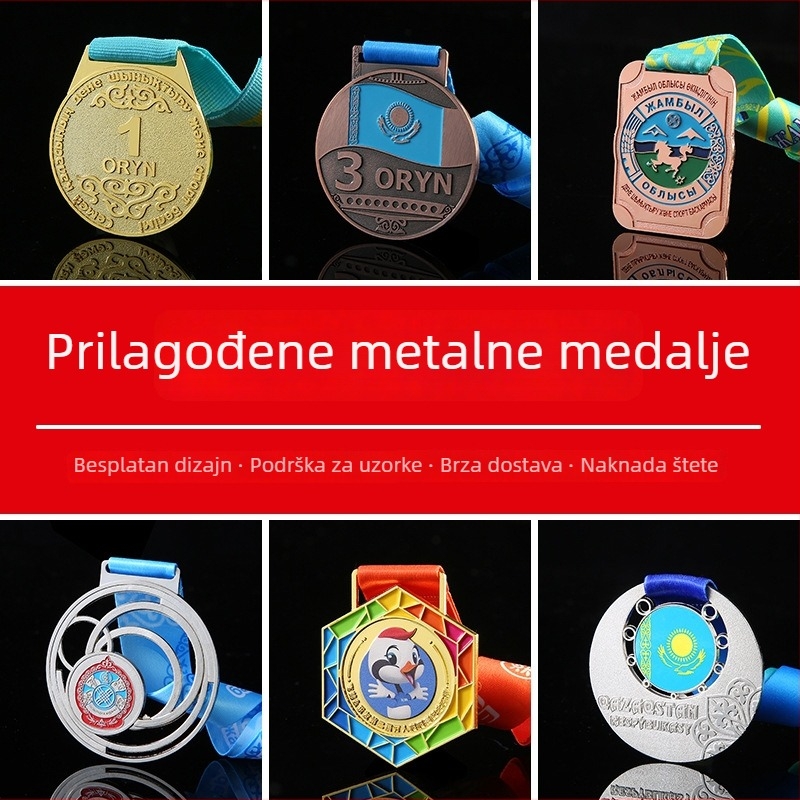 Prilagođena metalna medalja za školski dan sporta – spomen medalja za nogometni događaj