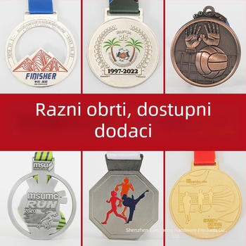 Prilagođene metalne medalje za trodimenzionalne sportske događaje, maratone i natjecanja tvrtki/škola — zlatne, srebrne i brončane medalje
