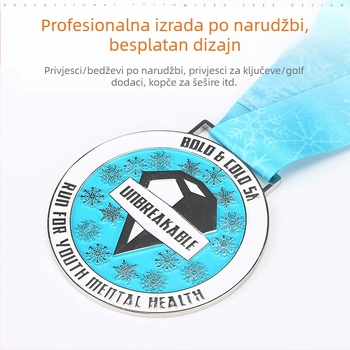 Profesionalno prilagođena medalja za maraton, okrugla spomen-medalja od cinkovog legura, dostupna u više veličina