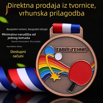 Prilagođene metalne medalje za sportske događaje – nogomet, košarka, maraton, taekwondo, plivanje, pozlaćene