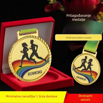 Višebojna nogometna medalja za sportsko događanje – metalna medalja u zlatnoj, srebrnoj i brončanoj boji, tiskana kao uspomena, za školsko sportsko natjecanje