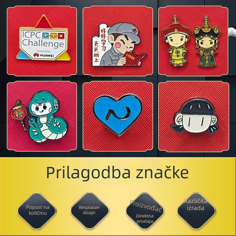 Prilagođene metalne značke, karikaturne emajlirane pinove s logom tvrtke, broševi i prigodne medalje za događaje