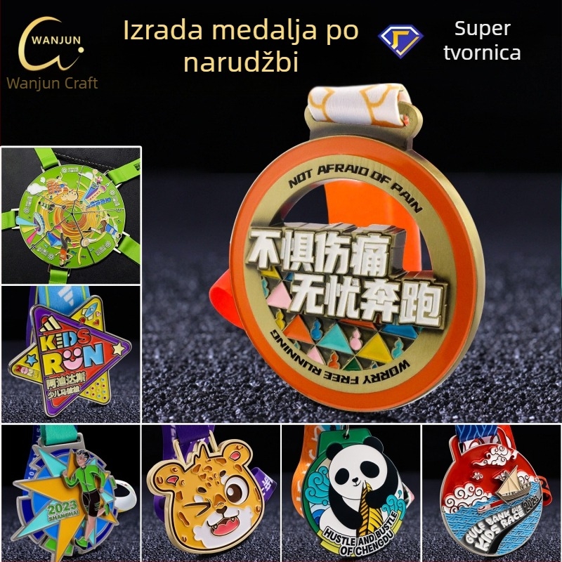 Prilagođena medalja od cinkovog legura s lakiranim završnim slojem – plakata za tvrtke, škole i obrazovne ustanove – jubilejna memorijalna medalja