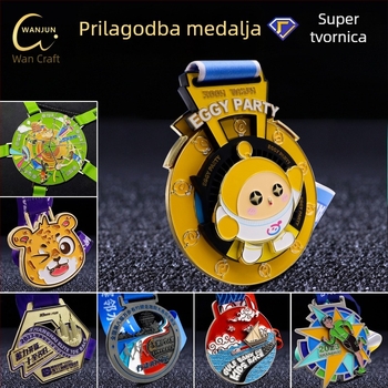 Prilagođena pločica za medalje maratona, pozlaćena