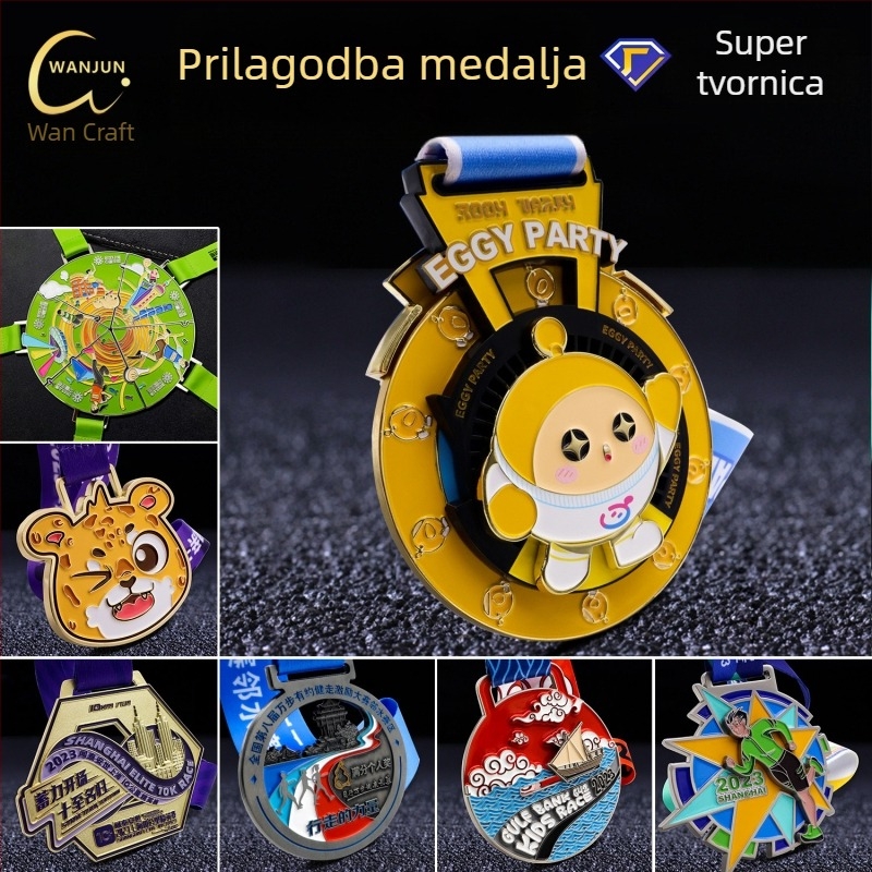 Prilagođena pločica za medalje maratona, pozlaćena