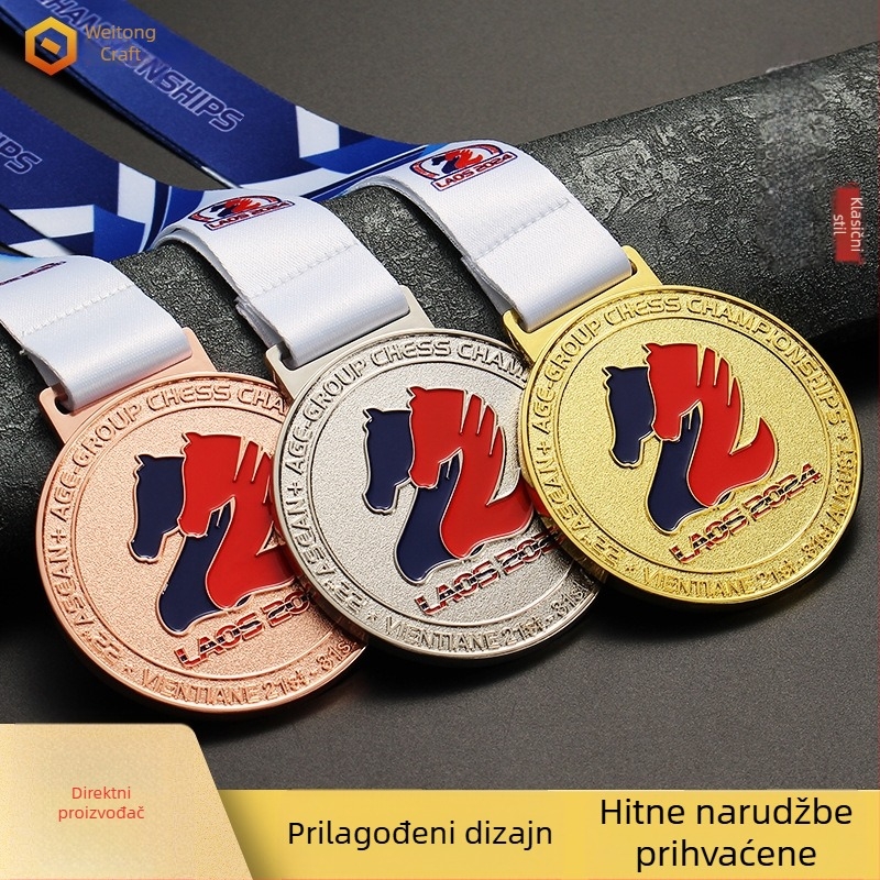 Prilagođena medalja od cinkovog legura — metalna pločica za sportska natjecanja, utrke i maraton