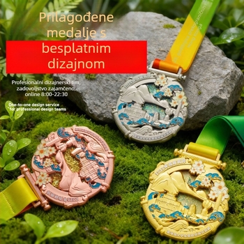 Prilagođena metalna medalja za školska sportška natjecanja – maraton, košarka i penjanje, memorijal događaja