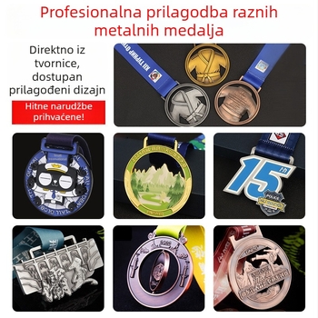 Medalja od legure cinka za omladinski klub, maratonska utrka – suvenir s otisnutim logotipom