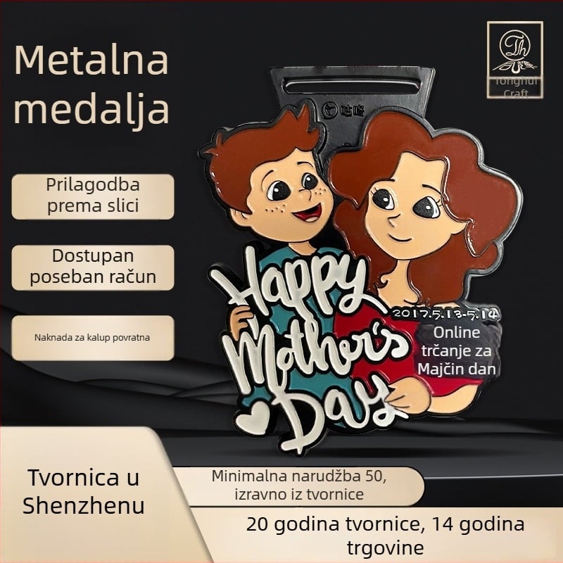 Online maraton za Dan majki – prilagođena spomen-medalja za sportske događaje