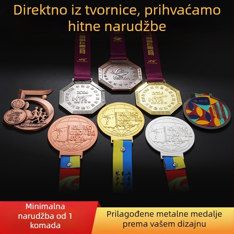 Velike metalne medalje za prekogranično trgovanje, medalje od cinkovog legura za sportske događaje, personalizirani suveniri za natjecanja i spomen ploče
