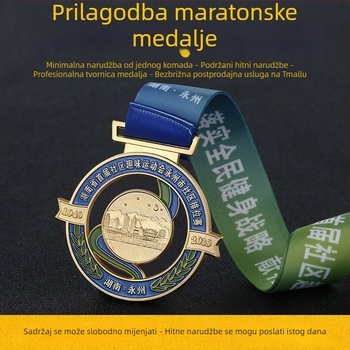 Metalna medalja za maraton – memorijalna nagrada za dječji sportski dan, zlatna, srebrna i brončana