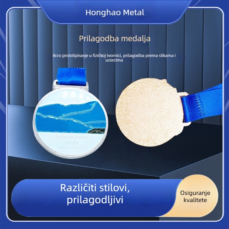 Lakirana metalna medalja za maraton, prilagođena počastna plaketa s logotipom, poslovni poklon, legura