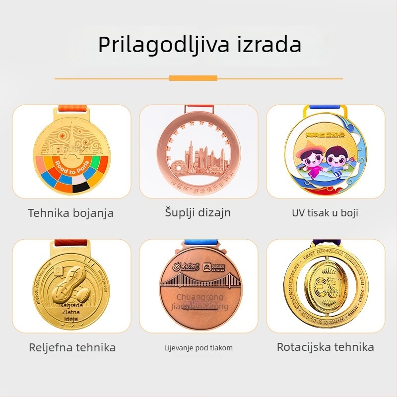Metalne medalje za natjecanja, zlatne i srebrne medalje za sportske događaje, prilagođeni prigodni darovi