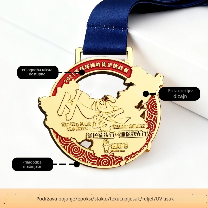 Metalne medalje za natjecanja, zlatne i srebrne medalje za sportske događaje, prilagođeni prigodni darovi