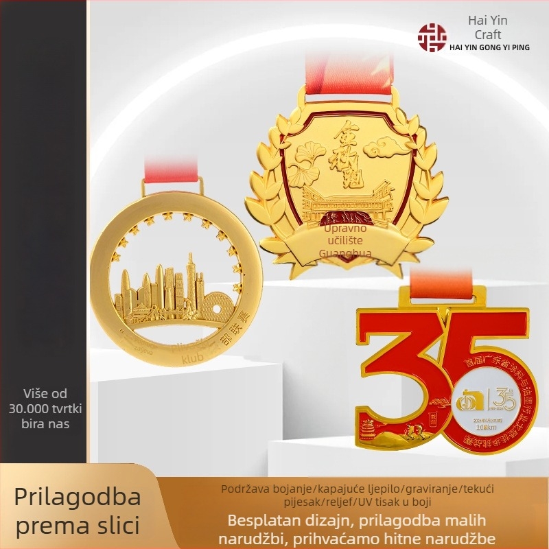 Metalne medalje za natjecanja, zlatne i srebrne medalje za sportske događaje, prilagođeni prigodni darovi