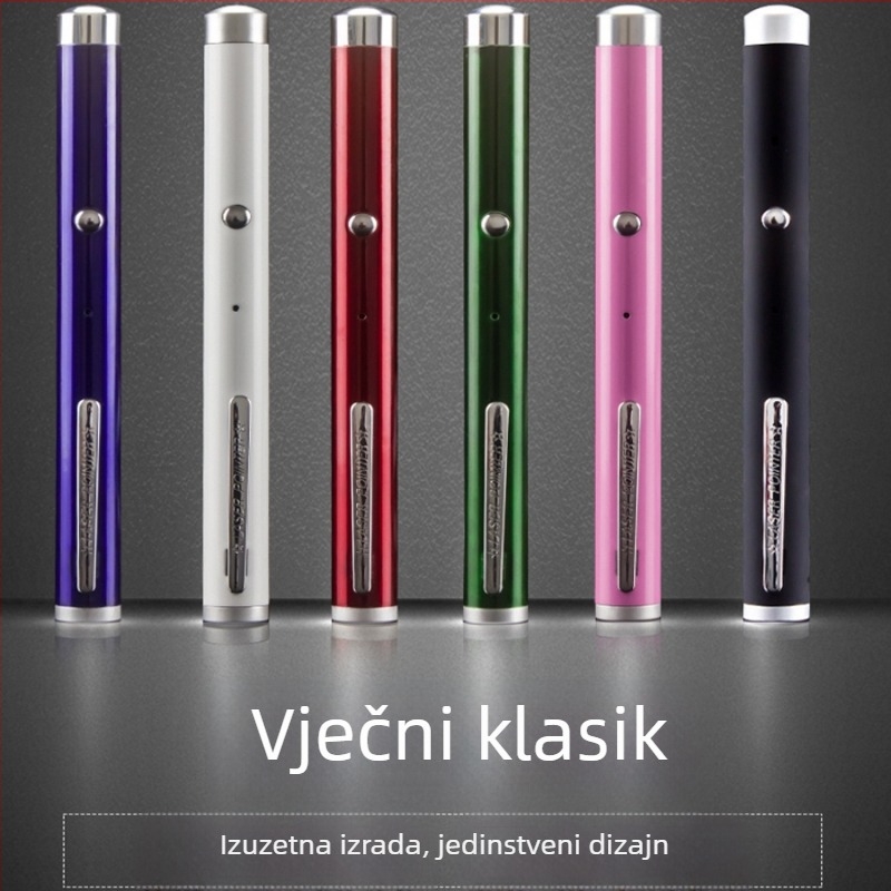 itech 5MW USB punjiva laserska olovka sa zelenim laserom, aluminijska legura, dimenzije 14×160 mm