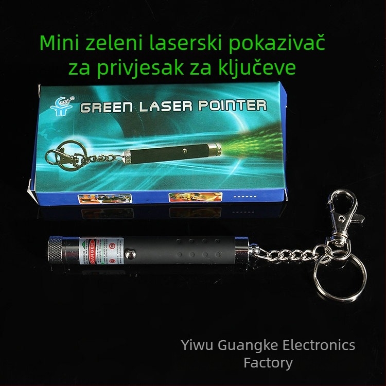 Zeleni laserski pokazivač dugog dometa, privjesak za ključeve, mini stilus