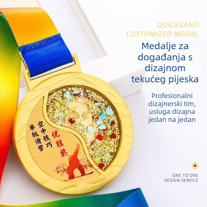 Prilagođene zlatne medalje za sportske događaje: maraton, badminton, košarka, skijanje